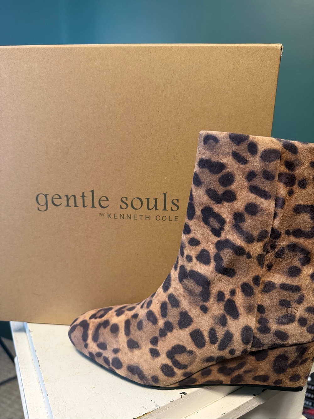 Kenneth Cole Leopard-Print Ankle Booties - Brown & Black